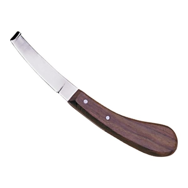 Right-Hand Hoof Knife – Wooden Handle – farrier tool by Brute International