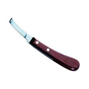 Short blade hoof knife with dark red handle – Brute International